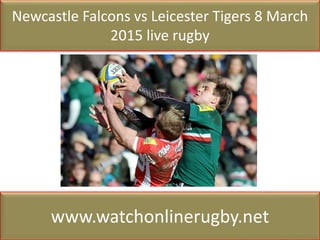 Newcastle Falcons vs Leicester Tigers 8 March
2015 live rugby
www.watchonlinerugby.net
 