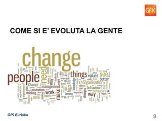 9GfK Eurisko
COME SI E’ EVOLUTA LA GENTE
 