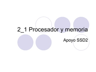 2_1 Procesador y memoria Apoyo SSD2 