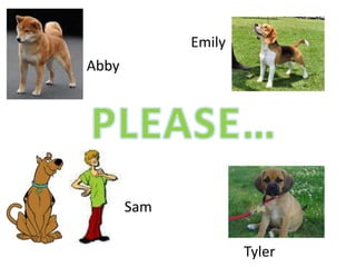 Emily
Abby




       Sam

                     Tyler
 