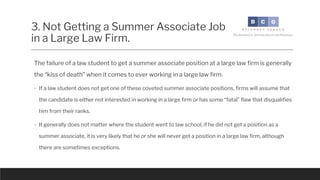 3. Not Getting a Summer Associate Job
in a Large Law Firm.
While this sounds harsh, this pattern is something I see all th...