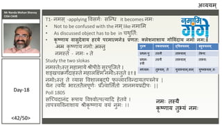 Mr Nanda Mohan Shenoy
CISA CAIIB
<42/50>
T1- नमस ् -applying विसगगः सक्न्दध it becomes नमः
• Not to be confused with the न...