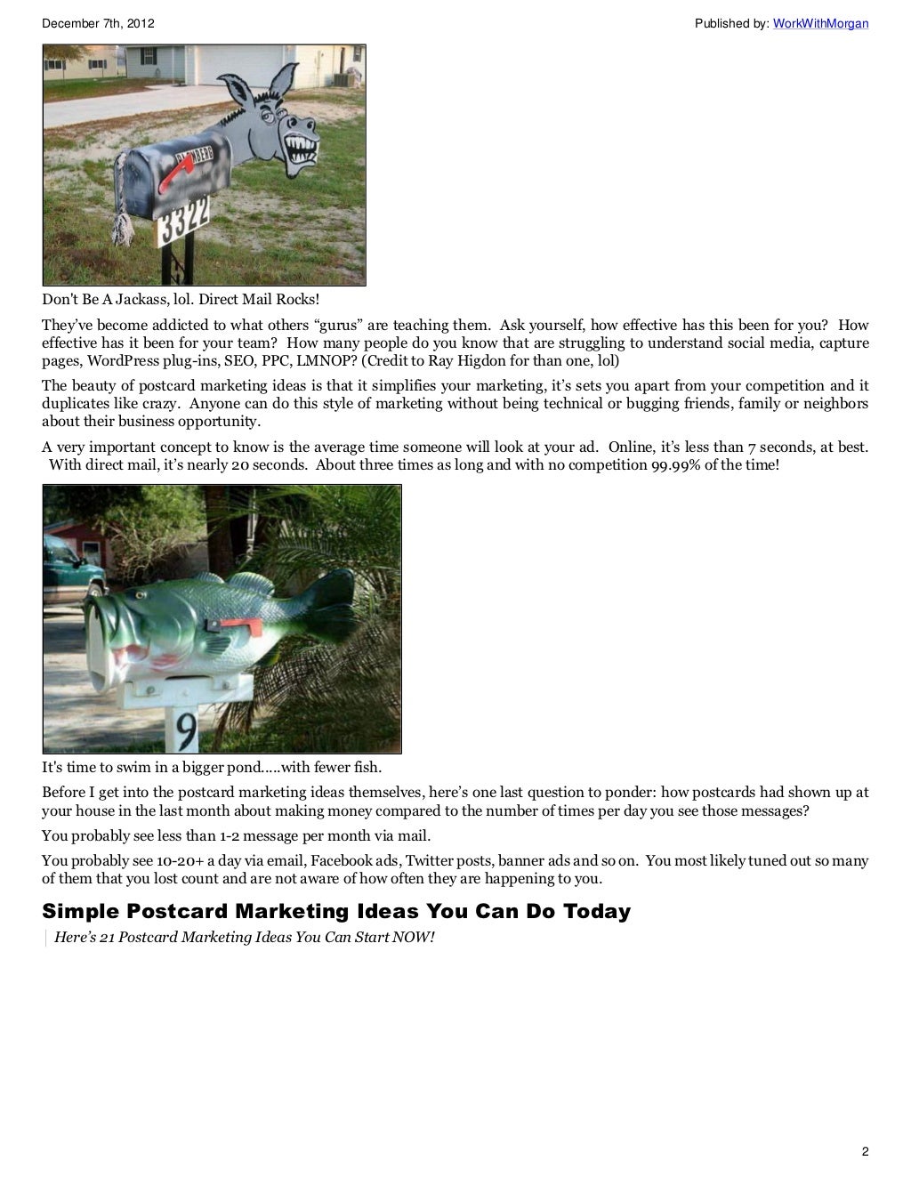 21 scalable postcard marketing ideas for your business