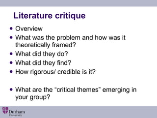 Literature critique ,[object Object],[object Object],[object Object],[object Object],[object Object],[object Object]