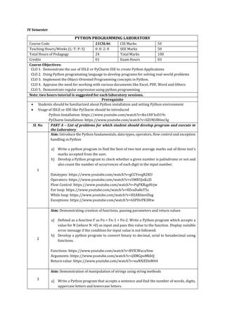 21scheme vtu syllabus of visveraya technological university | PDF