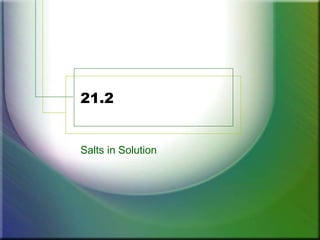 21.2
Salts in Solution
 
