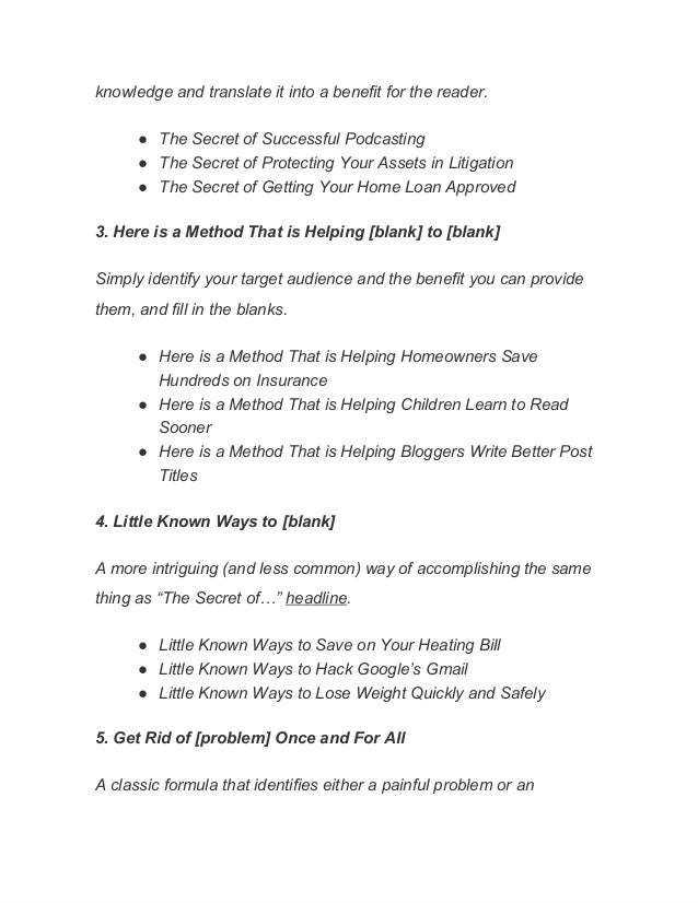 Essay titles examples