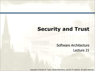 Security and Trust Software Architecture Lecture 21 