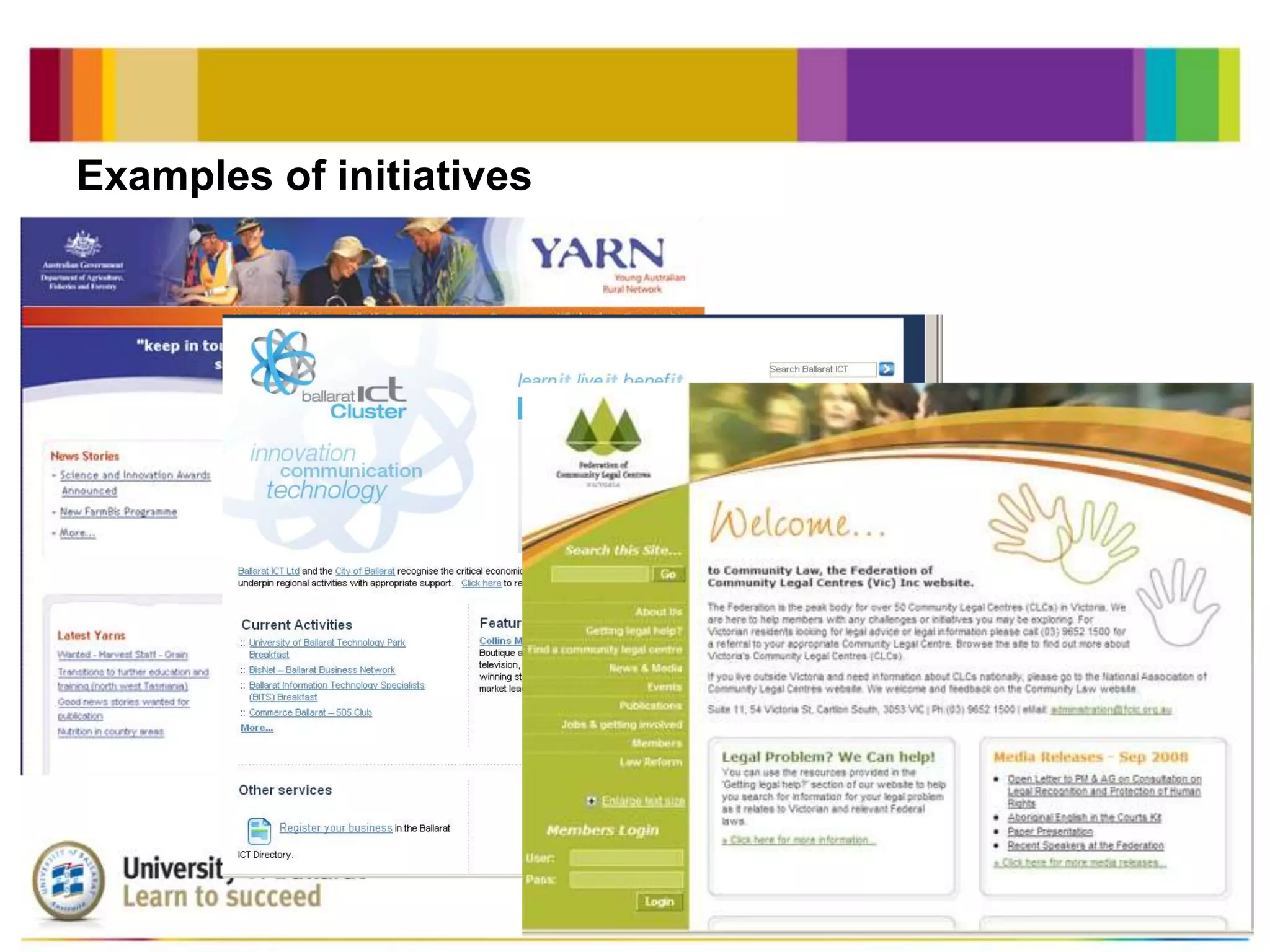 Examples of initiatives