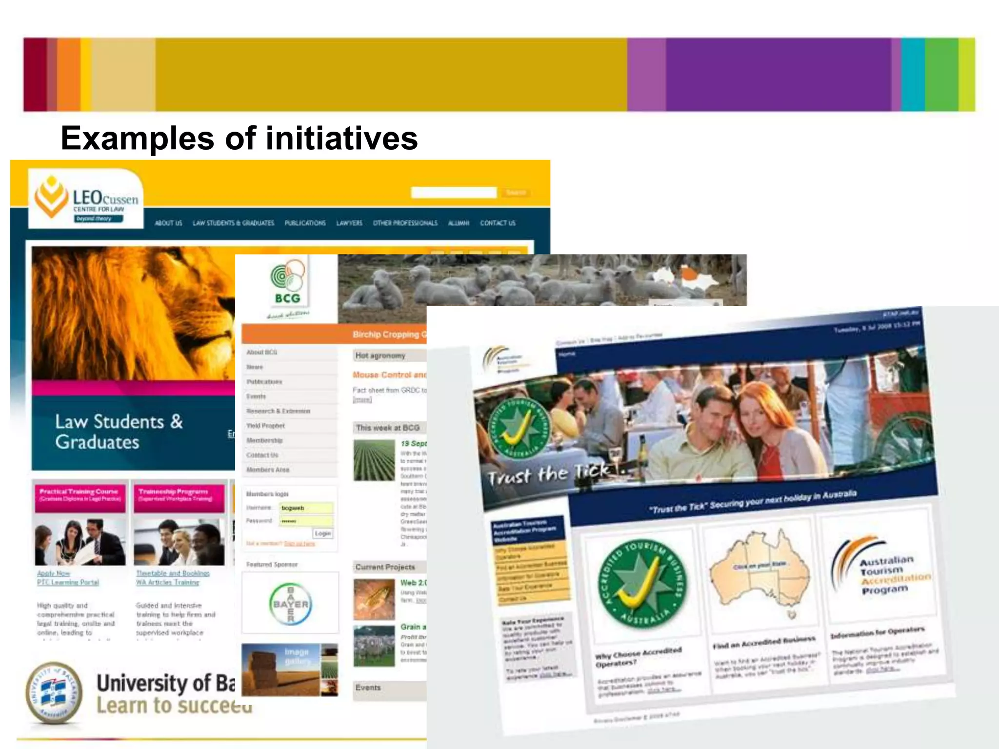 Examples of initiatives