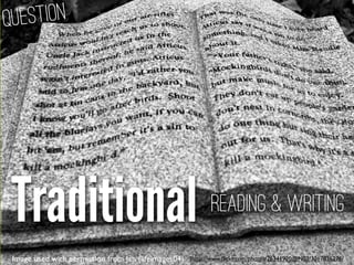 Question




Traditional                                                  Reading & Writing

 Image used with permission f...
