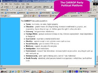 The CARROP Party Political Platform 