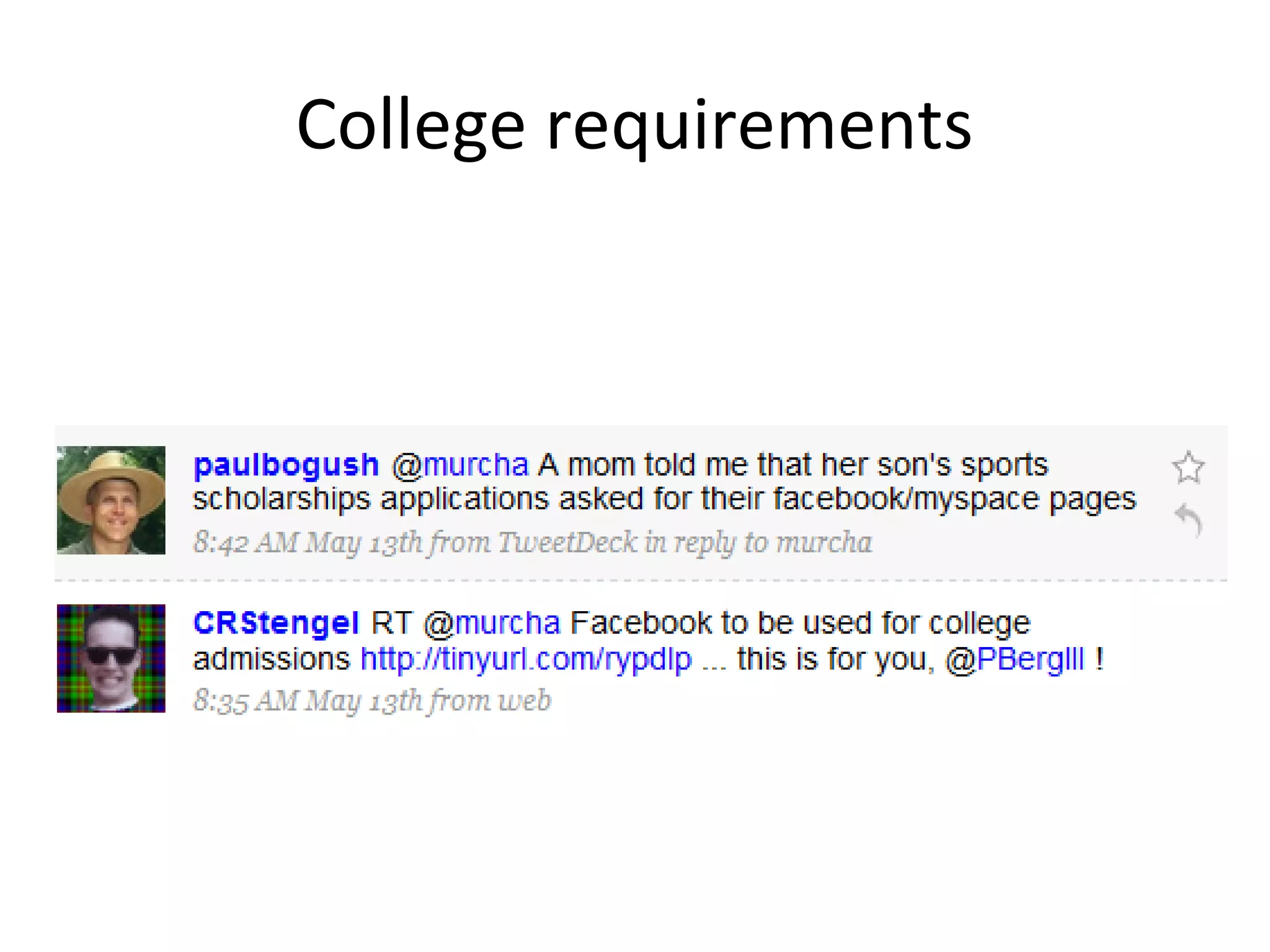 College requirements
 