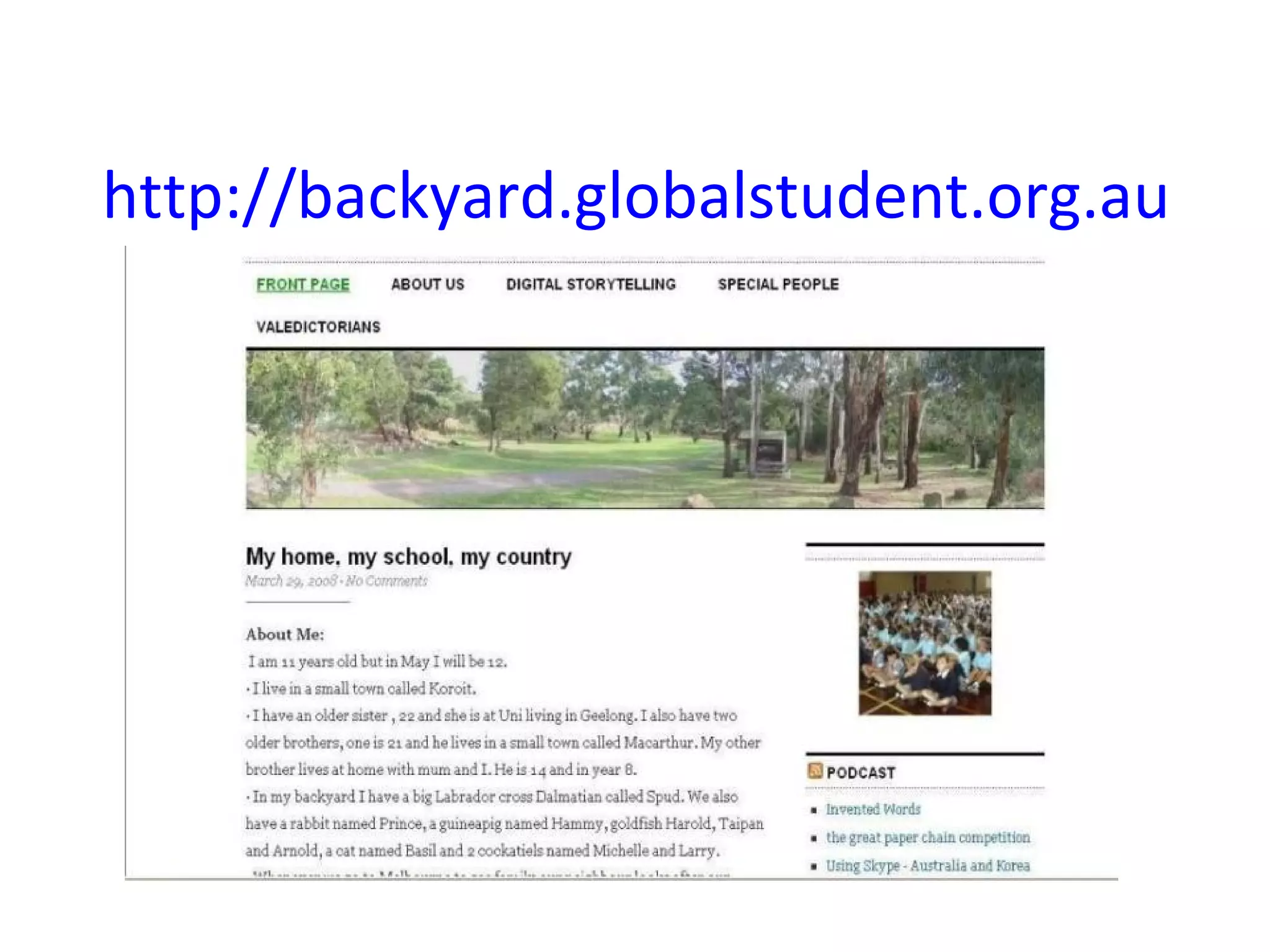 http://backyard.globalstudent.org.au
 