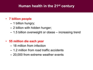 Twenty-first Century disease threats, epidemiology and One Health