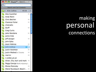 personal   making connections 