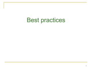 Best practices 