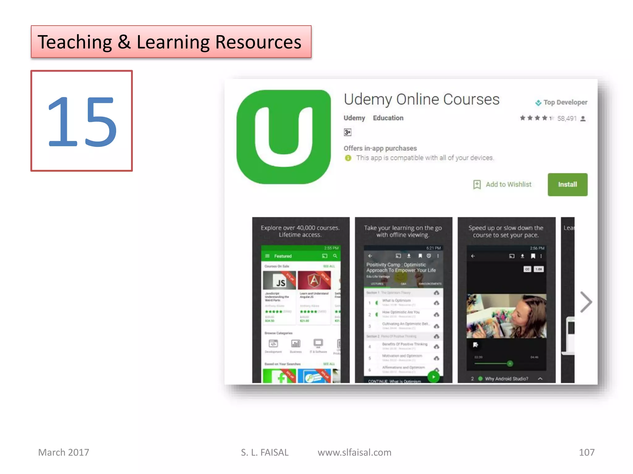 March 2017 S. L. FAISAL www.slfaisal.com 107
Teaching & Learning Resources
15
 