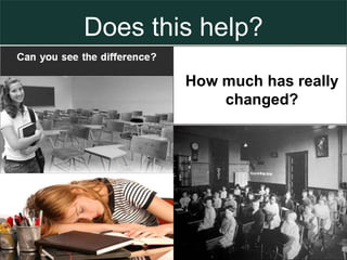 Does this help?
How much has really
changed?
 