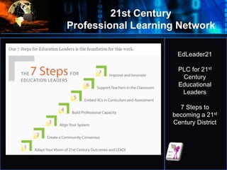 EdLeader21
PLC for 21st
Century
Educational
Leaders
7 Steps to
becoming a 21st
Century District
21st Century
Professional Learning Network
 