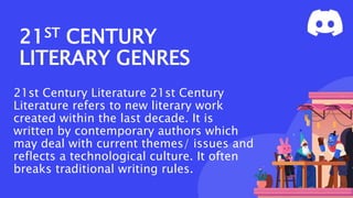 TWENTY FIRST CENTURY LITERARY GENRES PPT | PPTX