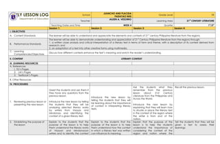 21st century Daily Lesson Log 1st sem Week 4 | DOCX