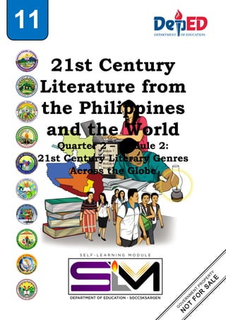 21st Century
Literature from
the Philippines
and the World
Quarter 2 – Module 2:
21st Century Literary Genres
Across the Globe
11
 