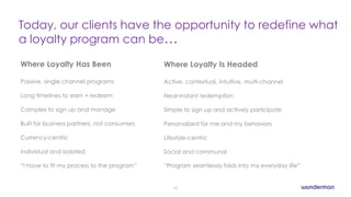 Today, our clients have the opportunity to redefine what 
a loyalty program can be… 
11 
Where Loyalty Has Been 
Passive, ...