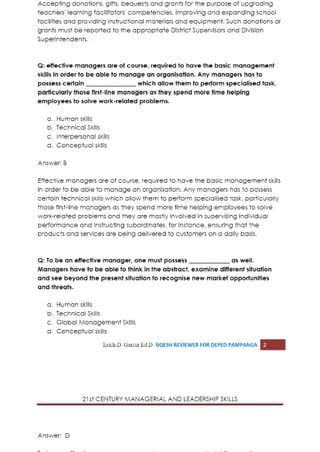 21st century managerial and leadership skills