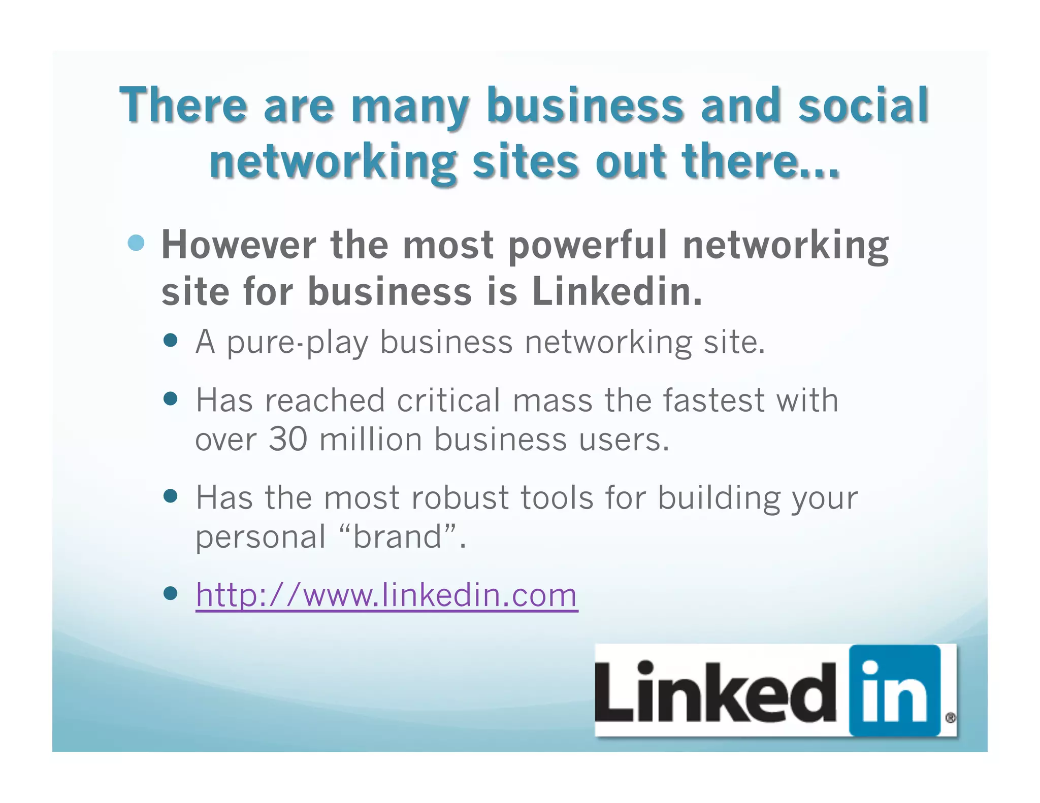 21st Century Networking via Linkedin
