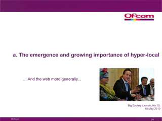Regional / local TV news most frequently used of all local mediaFrequency of useSource: Ofcom local media survey, 2009. Q4 How often do you do each of the following?Base: UK adults (n=1034)16