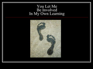 You Let Me Be Involved In My Own Learning 