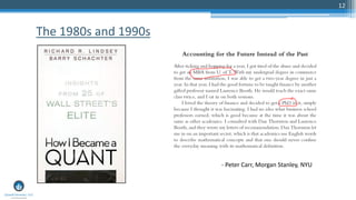 12
The 1980s and 1990s
- Peter Carr, Morgan Stanley, NYU
 