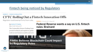 55
Fintech being noticed by Regulators
 