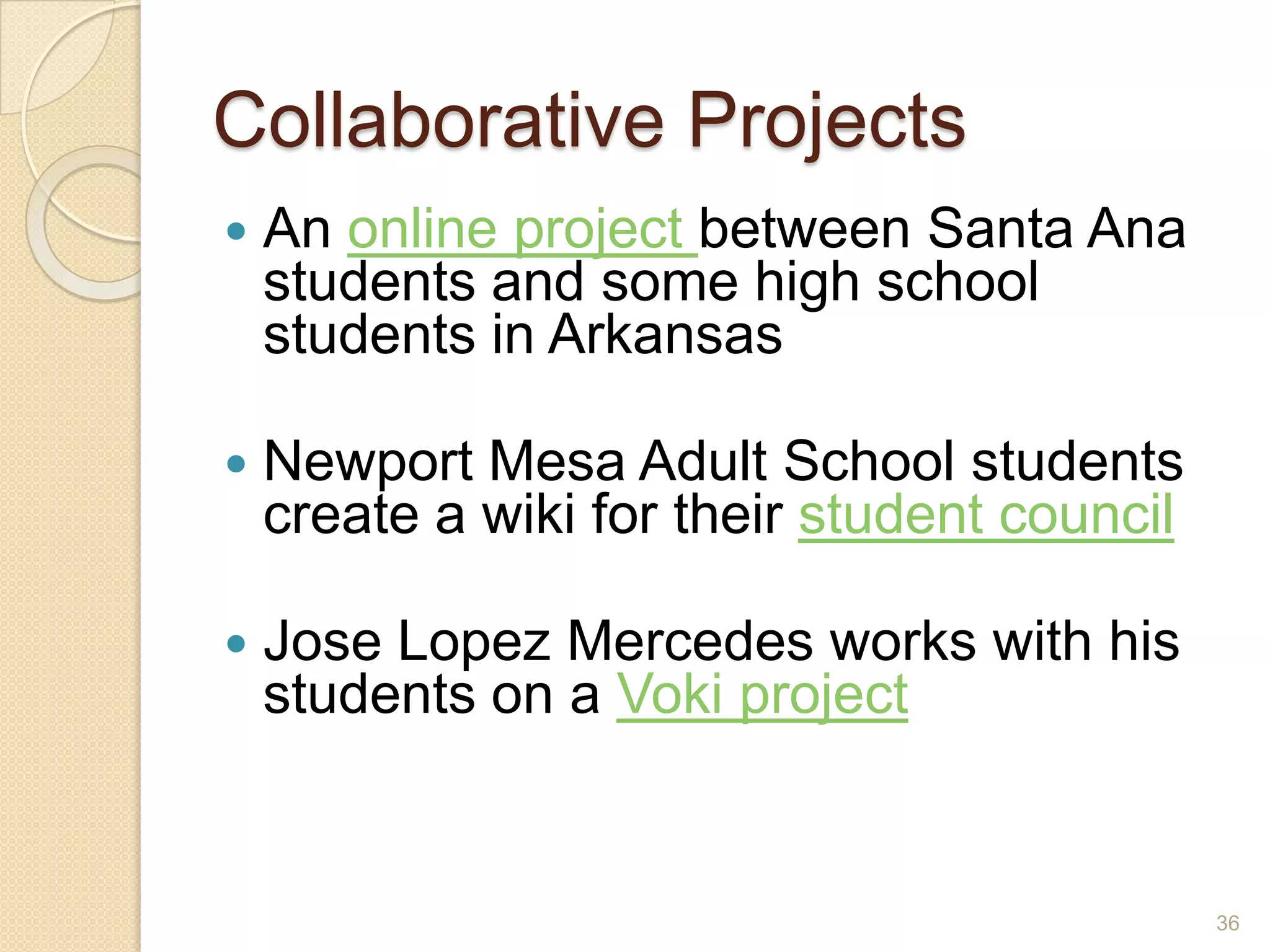 National Education Technology PlanTeachingTechnology-based professional developmentLeverage social networking to create communities of practiceDevelop a teaching force skilled in online instruction25