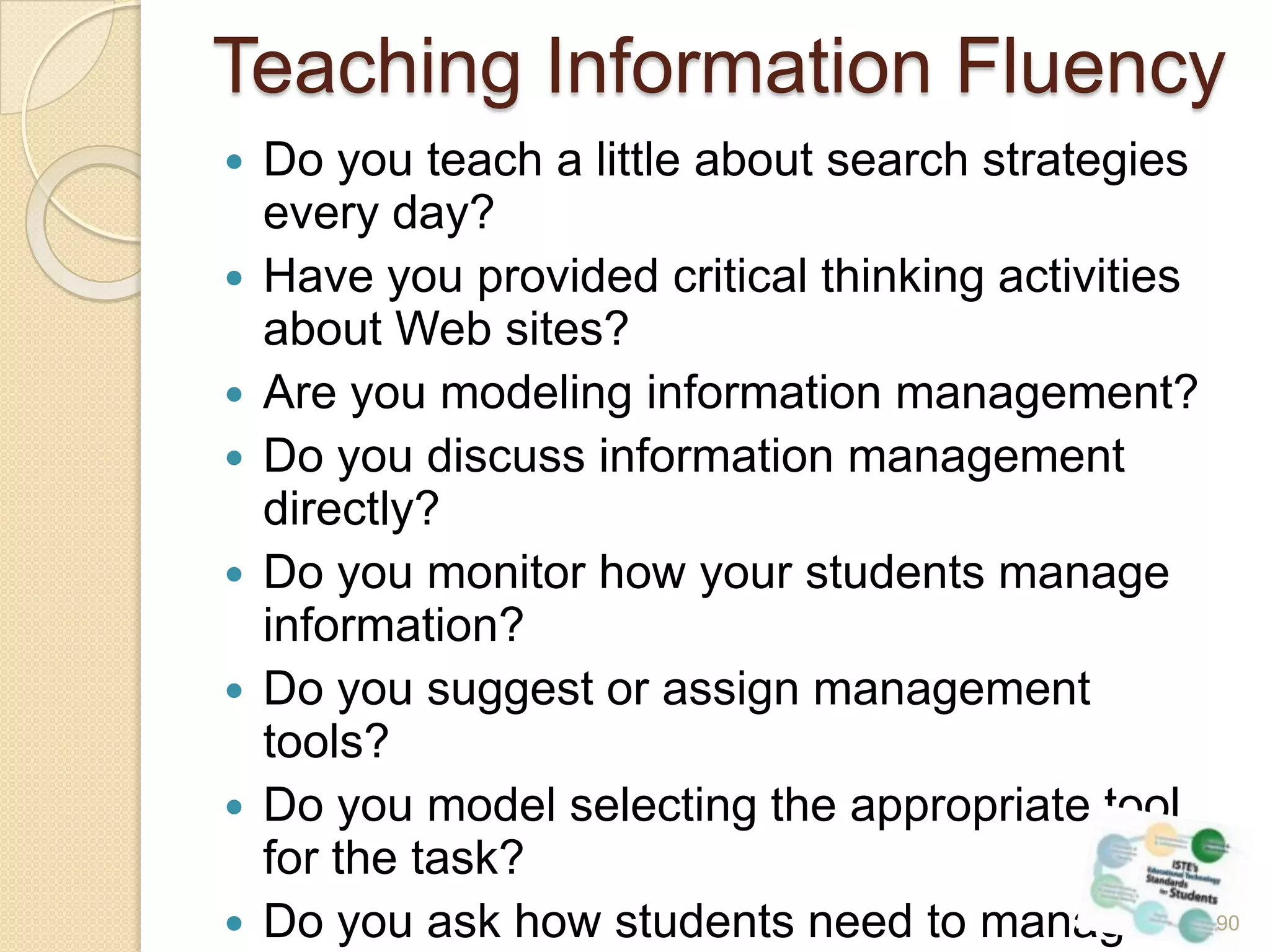 ePortfoliosWhere?Google DocsGoogle SitesWikiWordPressMahara.orgFeatures to look forFramework – Experience, goals, current workSelective views – one for group, teacher, prospective employersEasy to add photos, video, audio, linksEasy to share79