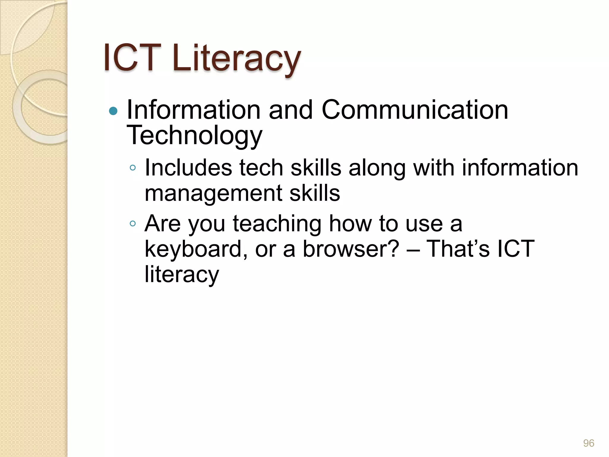 ISTE: NETS for StudentsCreativity and InnovationCommunication and CollaborationResearch and Information FluencyCritical Thinking, Problem Solving and Decision MakingDigital CitizenshipTechnology Operations and Concepts85