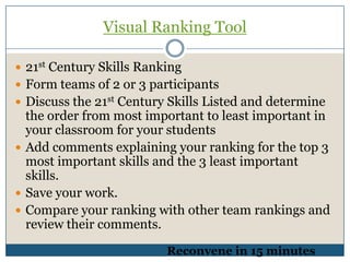 What do Teachers Think 21st Century Skills Are?Teachers are vague and refer to 21st Century Skills as:“technology” and “problem solving” “outside” their content