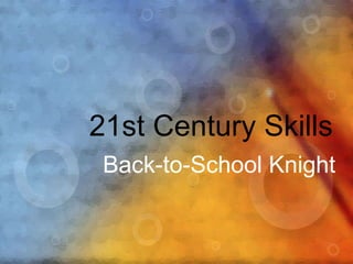 Back-to-School Knight 21st Century Skills 