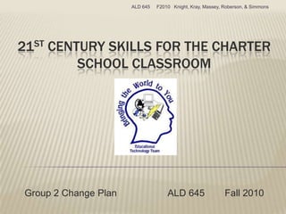 ALD 645   F2010 Knight, Kray, Massey, Roberson, & Simmons




21ST CENTURY SKILLS FOR THE CHARTER
         SCHOOL CLASSROOM




Group 2 Change Plan                 ALD 645                 Fall 2010
 