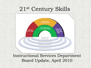 21st Century Skills Instructional Services Department Board Update, April 2010 
