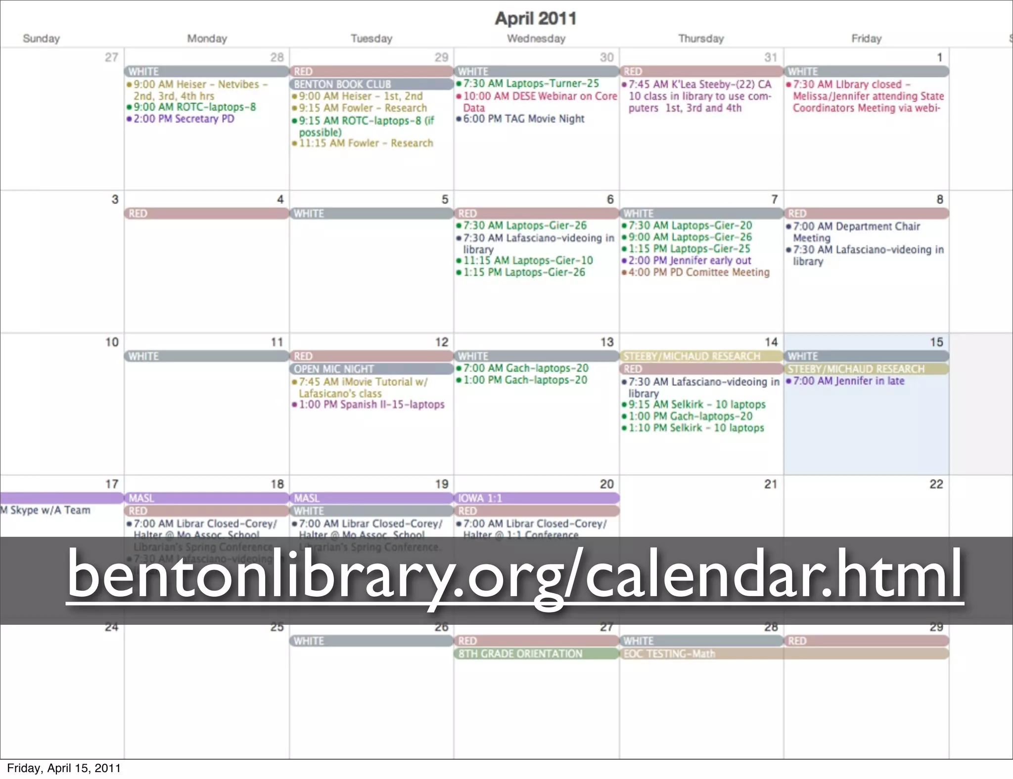 bentonlibrary.org/calendar.html

Friday, April 15, 2011
 