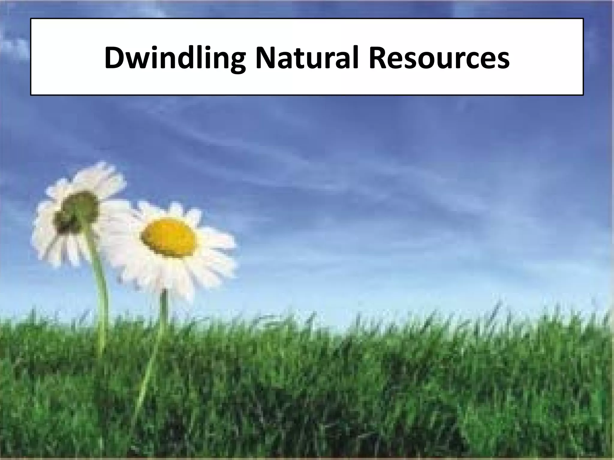 Dwindling Natural Resources  