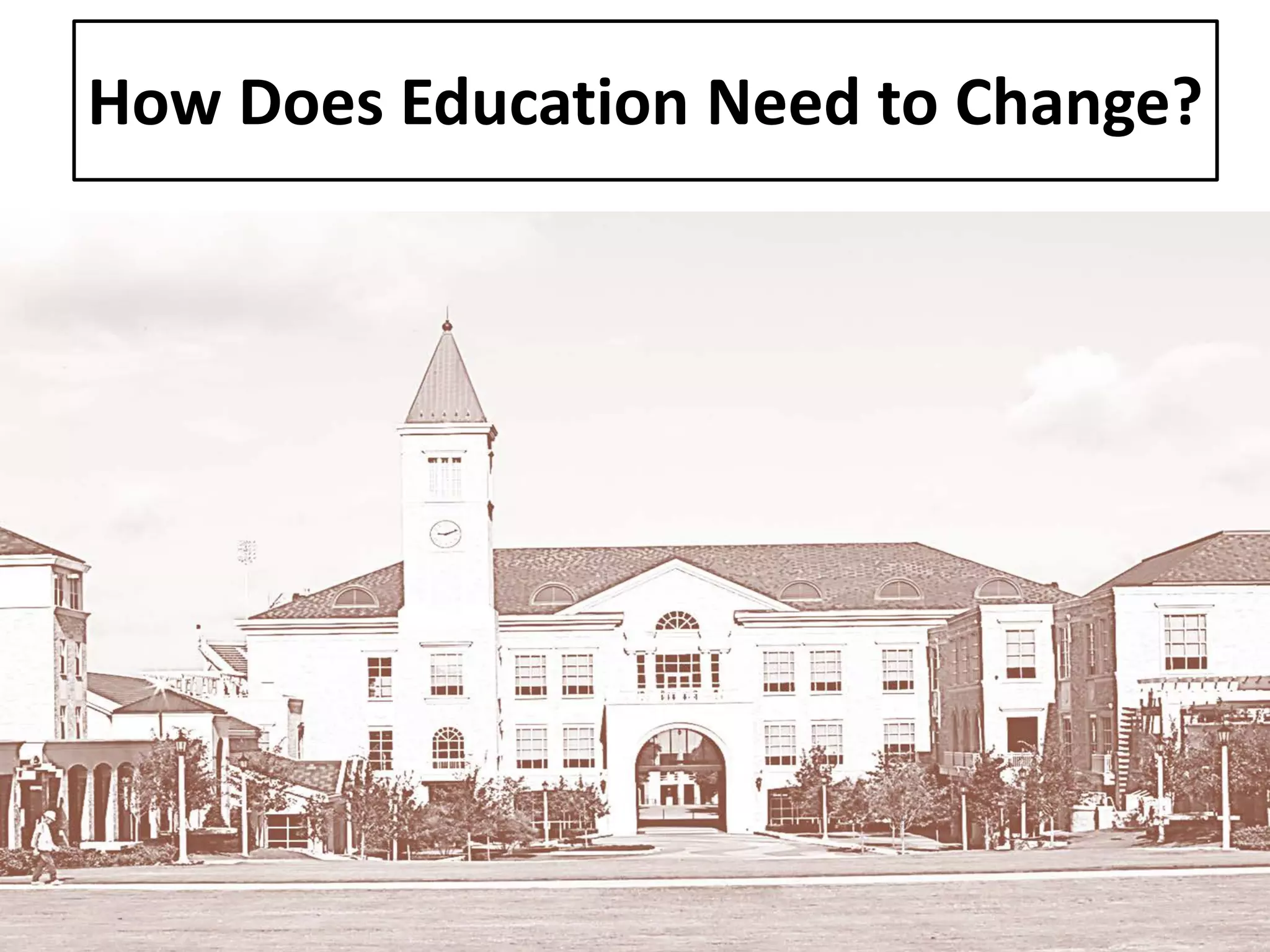 How Does Education Need to Change? 
 