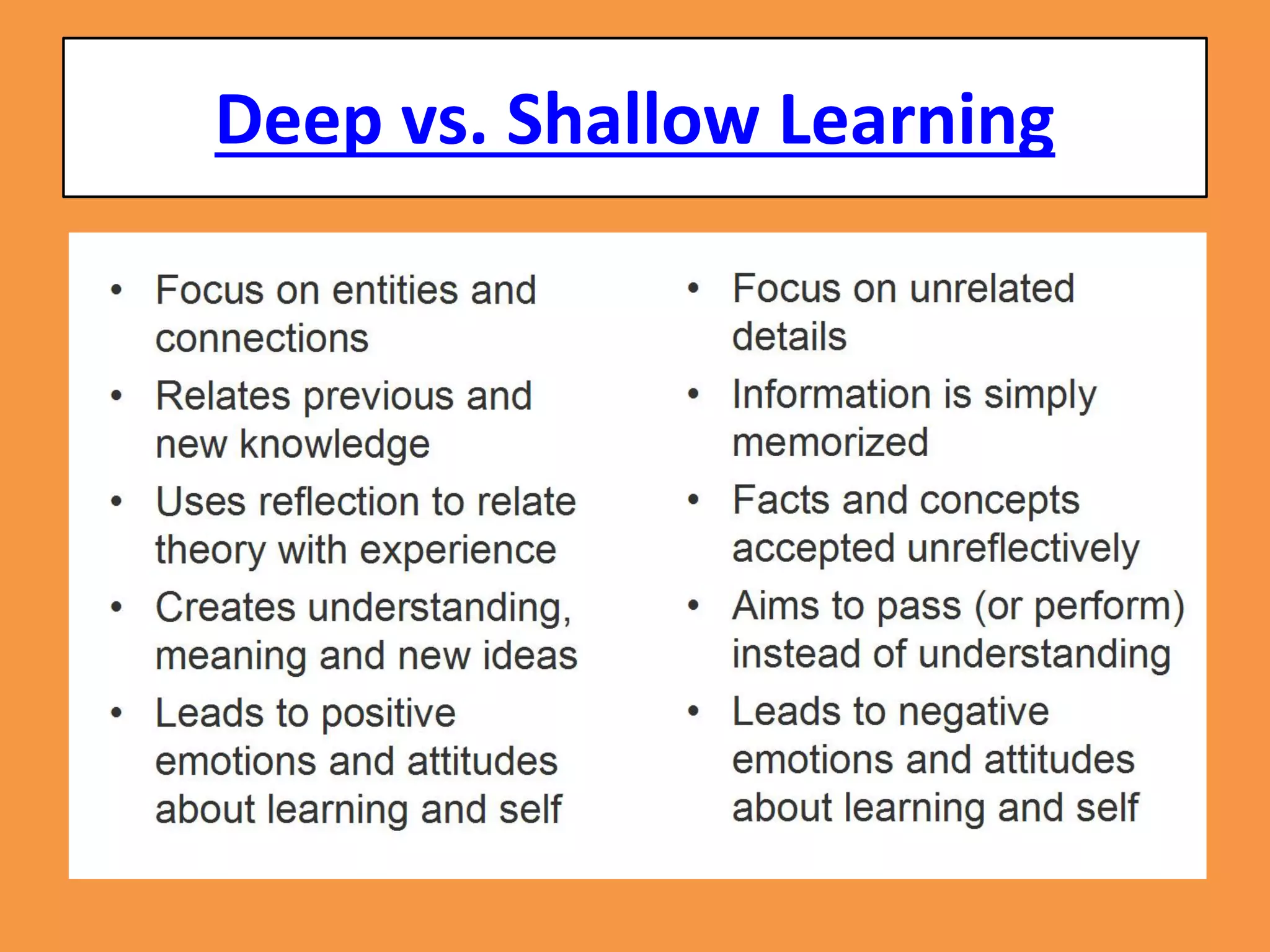 Deep vs. Shallow Learning  