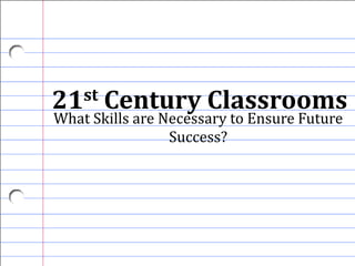 21st Century Classrooms
What Skills are Necessary to Ensure Future
Success?
 