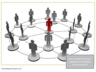 Hoe verandert de wijze
                               waarop we met elkaar
                                  communiceren?
http://blog.aaronmason.co.uk
 