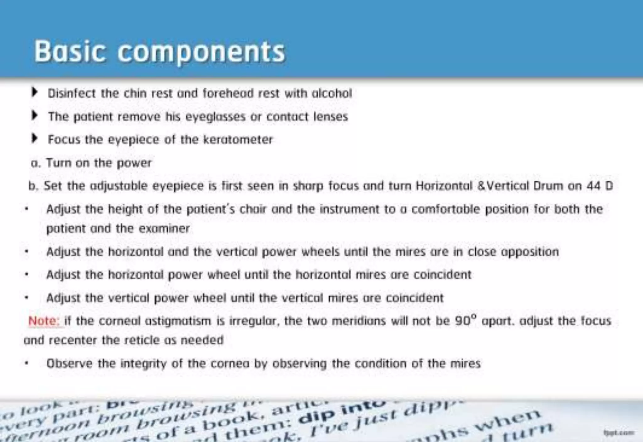 21 step-Diagnosis Procedure Refraction