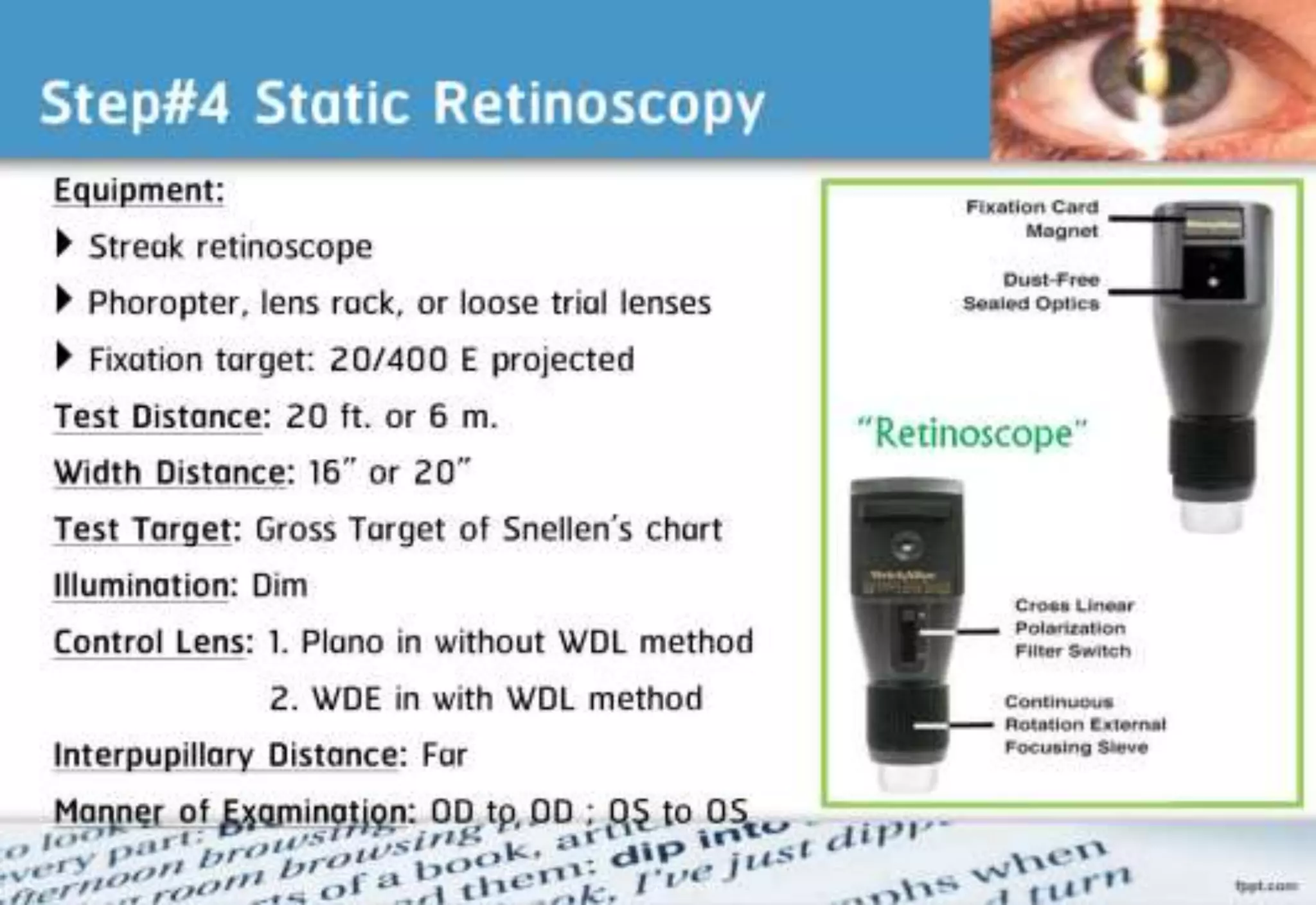 21 step-Diagnosis Procedure Refraction