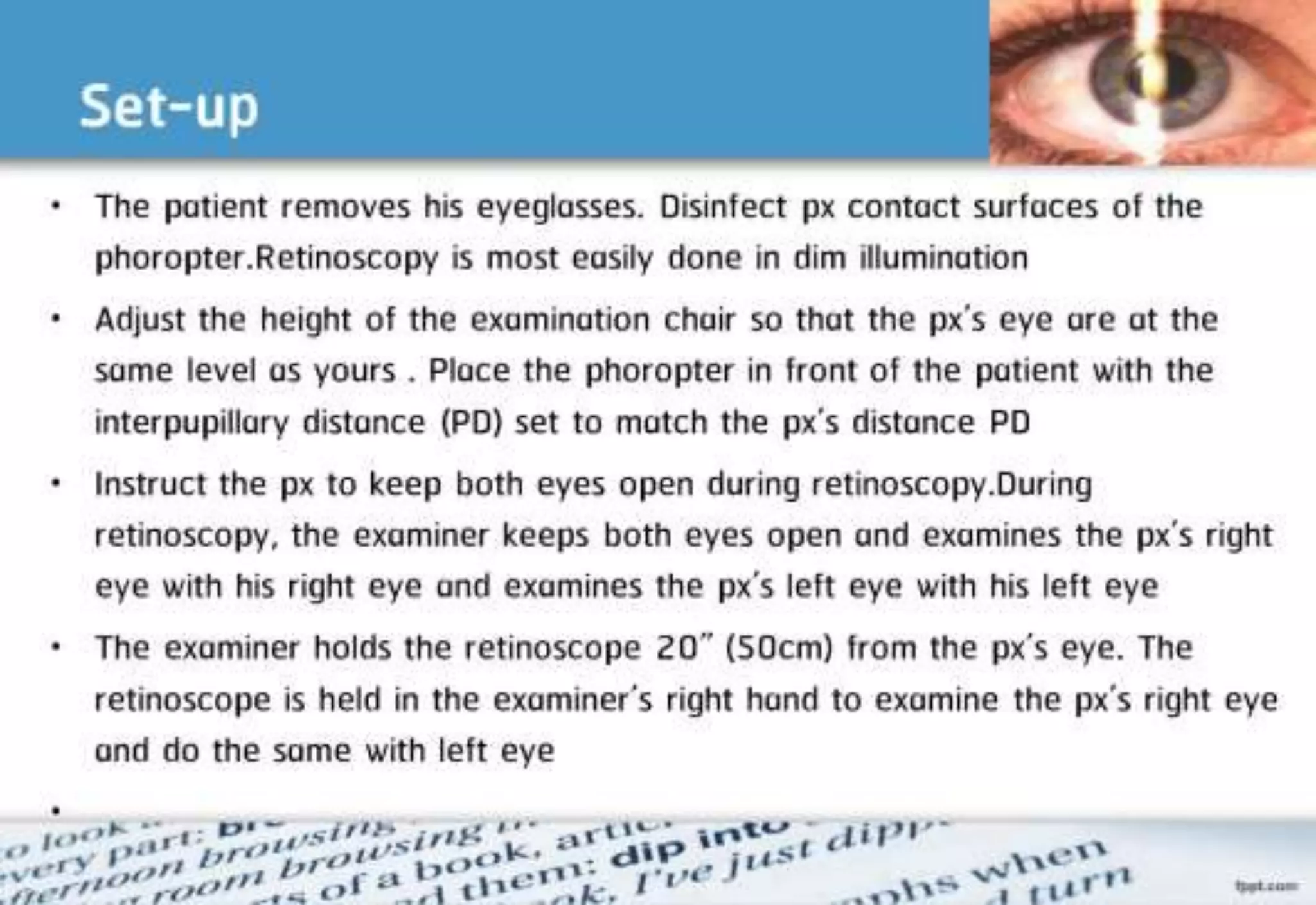 21 step-Diagnosis Procedure Refraction